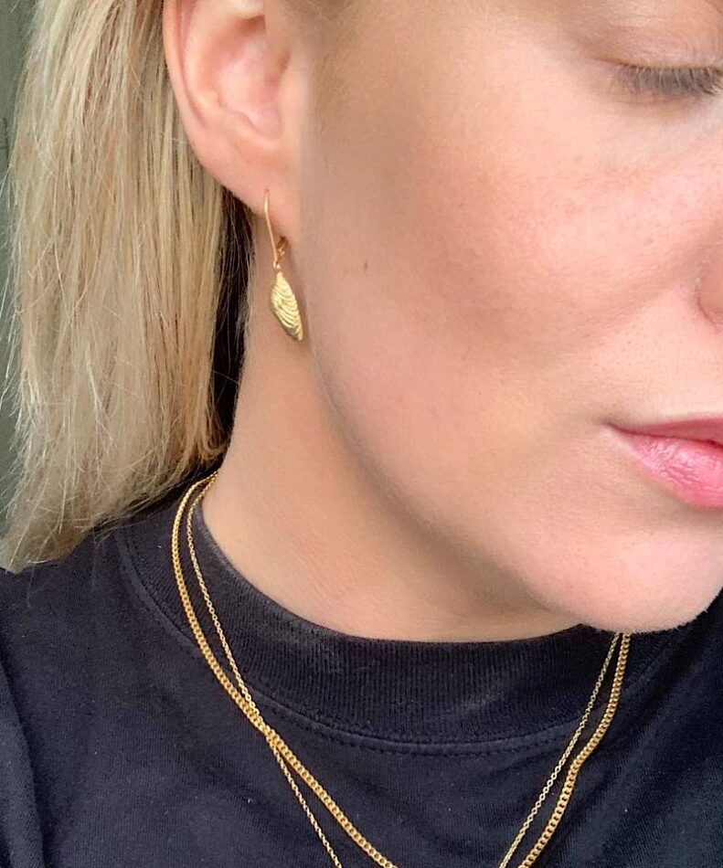 musling ørering selene guld