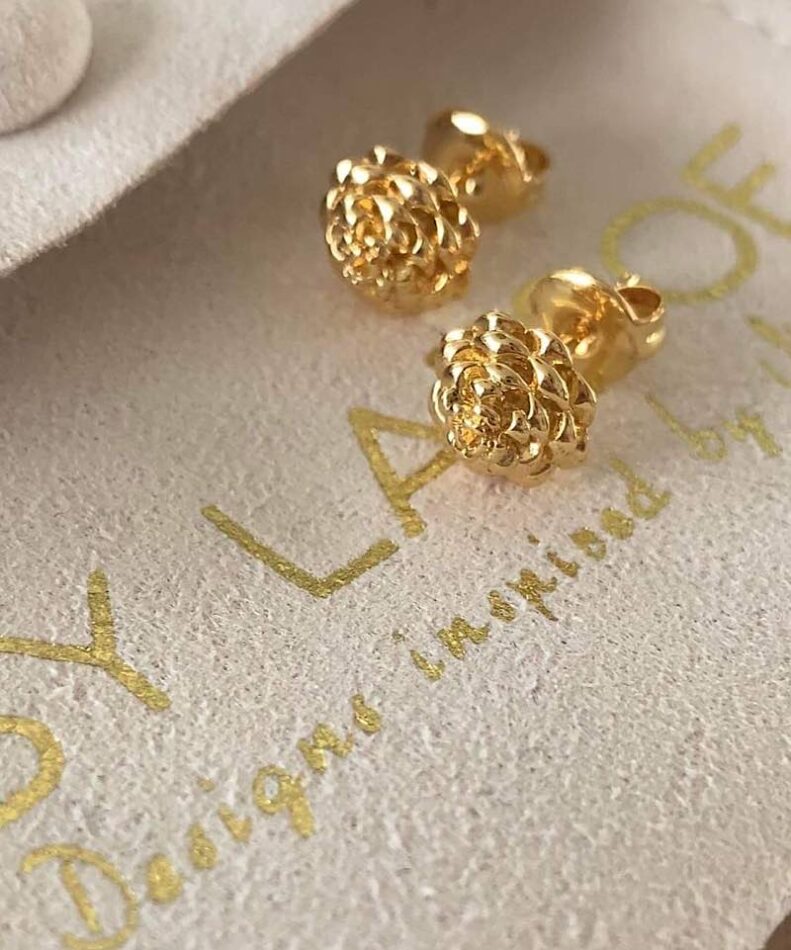 Ørering kogler fyrtræ guld