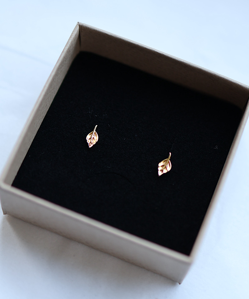 Mini Blad Øreringe 2 mini blad øreringe